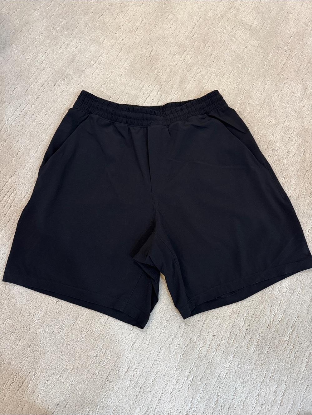 lululemon athletica Men's Pace Breaker Linerless 7” Black Shorts